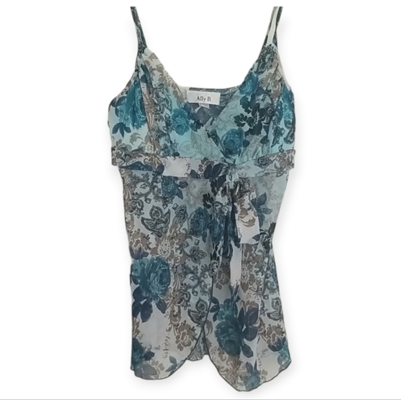 Ally B Tops - Beautiful Blue Floral Summer Top